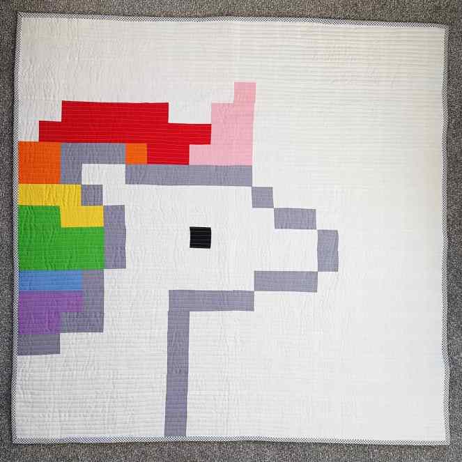Pixelated Unicorn Quilt