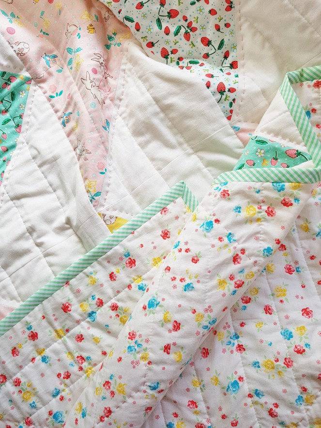 Bunnies and Blossoms flying geese