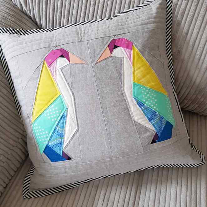 Geo penguin pillow